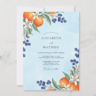 Invitation Mariage Fleur d'Orange Citron Brûlé