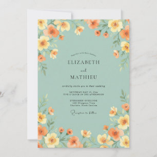 Invitation Mariage Fleur d'Oranger Mousse de Mer