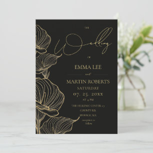 Invitation Mariage Fleur Élégant Minimaliste Moderne