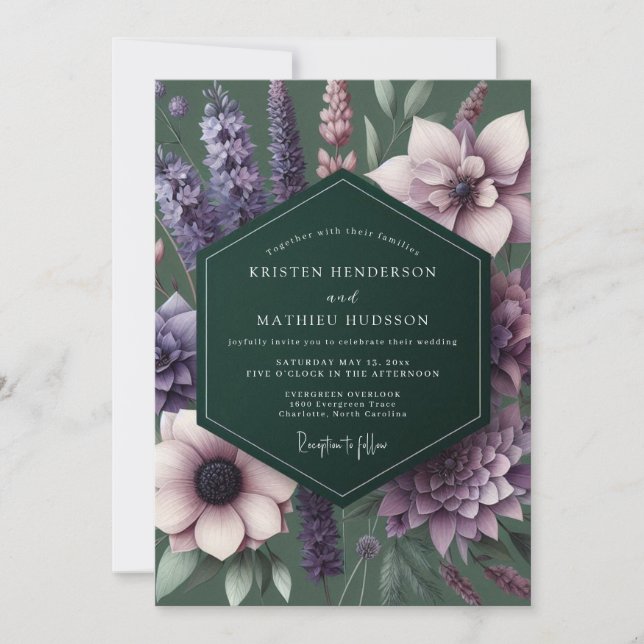 Invitation Mariage Fleur Enchantée de Prunier (Devant)