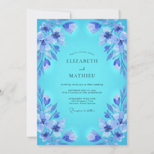 Invitation Mariage Fleur Éthérée Aqua
