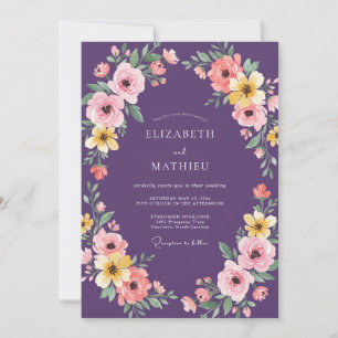 Invitation Mariage Fleur Éthérée Violette
