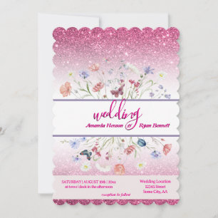 Invitation Mariage Fleur Florale Aquarelle Rose