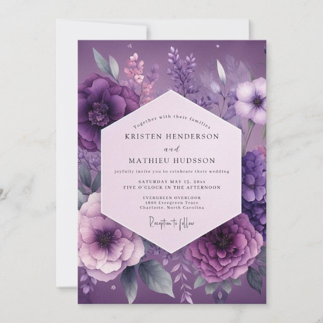 Invitation Mariage Fleur Mystique de Prunier (Devant)