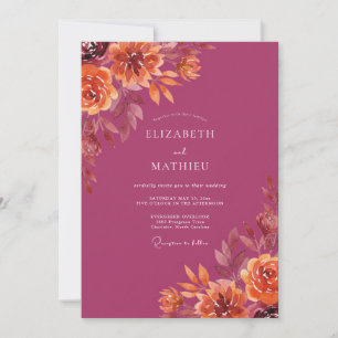 Invitation Mariage Fleur Opulente de Prune