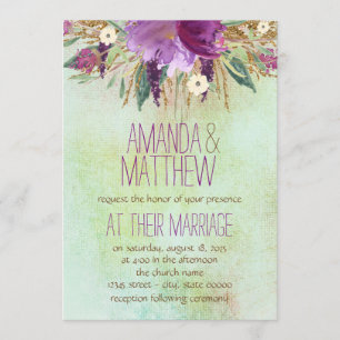 Invitation Mariage Fleur Peinte à l'Aquarelle