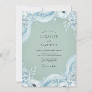 Invitation Mariage Fleur Poudre de Mer