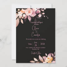Mariage Fleur Rose Noir et Blush