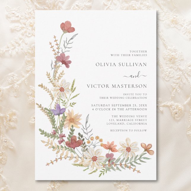 Invitation Mariage fleur sauvage (Créateur téléchargé)