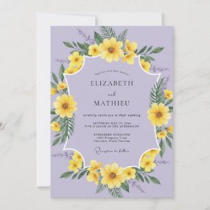 Invitation Mariage Fleur Sauvage Ambre Violet
