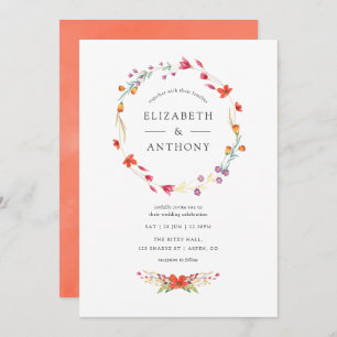 Invitation Mariage Fleur sauvage Aquarelle