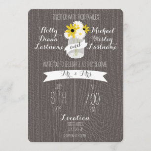 Invitation Mariage Fleur sauvage Barnwood + Mason Jar