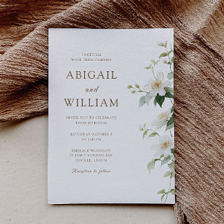 Invitation Mariage Fleur Sauvage Blanche Botanique
