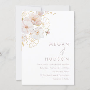 Invitation Mariage Fleur sauvage Blush & Gold