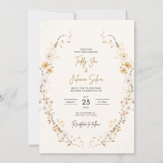 Invitation Mariage fleur sauvage Boho Floral pour Mariage rus