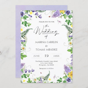 Invitation Mariage Fleur sauvage Boho Watercolor