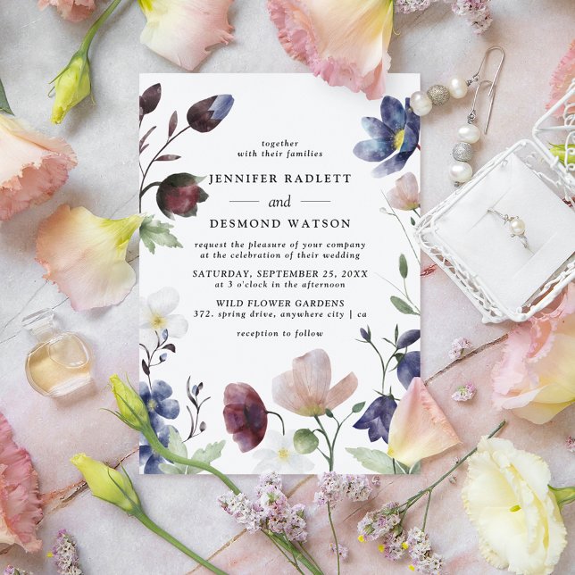 Invitation Mariage Fleur sauvage Chic Boho (Créateur téléchargé)