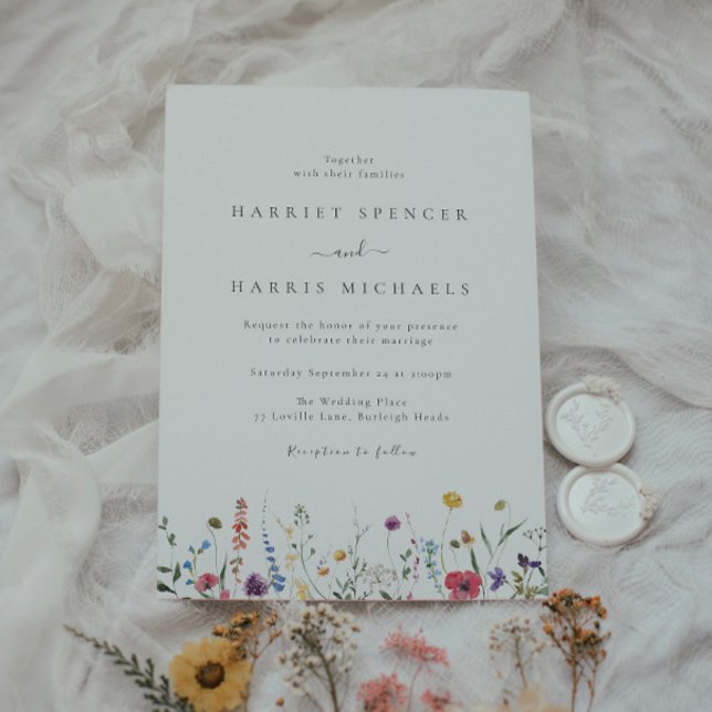 Invitation Mariage Fleur sauvage coloré été & printemps (Créateur téléchargé)