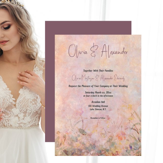 Invitation Mariage fleur sauvage d'aquarelle (Wildflowers Watercolor Floral Wedding Invitation)