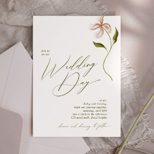 Invitation Mariage Fleur sauvage de flush de calligraphie min