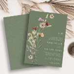 Invitation Mariage Fleur sauvage de Green Boho<br><div class="desc">Sage Boho Fleurs sauvages Faire-part de mariage. Ce faire-part de mariage élégant et monogrammé présente de magnifiques fleurs sauvages d'aquarelle peints à la main, disposés comme un joli bouquet parfait pour le printemps, l'été ou les mariages de automne. Trouvez les objets correspondants dans la collection de Mariages Fleurs sauvages de...</div>