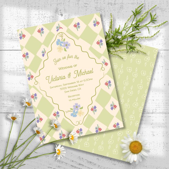 Invitation Mariage fleur sauvage de paquets de semences tiré  (Créateur téléchargé)