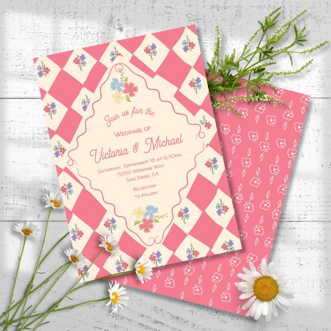 Invitation Mariage fleur sauvage de paquets de semences tiré  (Créateur téléchargé)