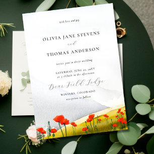 Invitation Mariage Fleur sauvage de pavois Floral Mountain Me