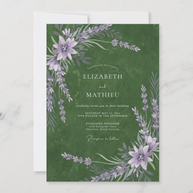 Invitation Mariage Fleur Sauvage de Prunellier (Devant)
