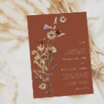 Invitation Mariage Fleur sauvage de Terracotta Boho<br><div class="desc">Faire-part de mariage Fleur sauvage en terre cuite Boho. Ce faire-part de mariage élégant et monogrammé présente de magnifiques fleurs sauvages d'aquarelle peints à la main, disposés comme un joli bouquet parfait pour le printemps, l'été ou les mariages de automne. Trouvez les articles correspondants dans la Collection de Mariages Fleurs...</div>