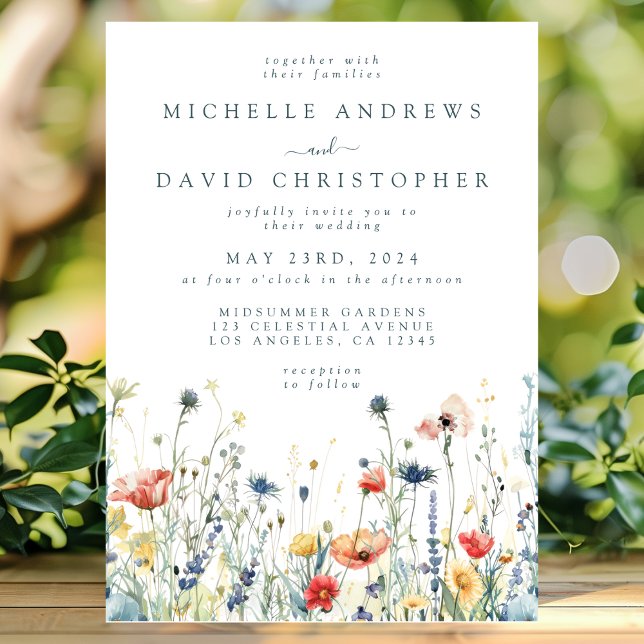 Invitation Mariage Fleur sauvage dynamique (Créateur téléchargé)