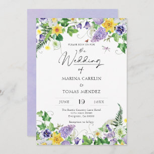 Invitation Mariage Fleur sauvage Elegant Boho