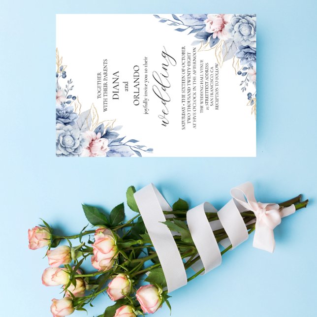 Invitation Mariage Fleur sauvage Elegant Boho (Créateur téléchargé)