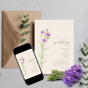 Invitation Mariage fleur sauvage Inviter Floral Print ou Digi