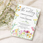 Invitation Mariage fleur sauvage Joli Floral Fleur sauvage<br><div class="desc">faire-part de mariage fleur sauvage aux fleurs sauvages délicates et belle calligraphie. Ce joli design fleur sauvage aquarelle a des fleurs pâturées dans le lilas rose bleu et jaune. Parfait pour les thèmes du printemps et de l'été, du jardin fleuri à la boho biologique. Si vous souhaitez faire correspondre des...</div>