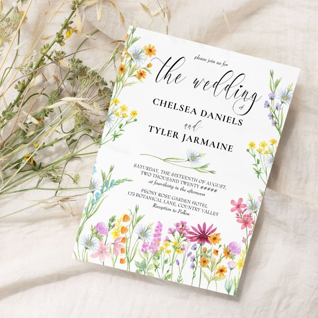 Invitation Mariage fleur sauvage Joli Floral Fleur sauvage (An abundance of wildflowers and an abundance of love.)