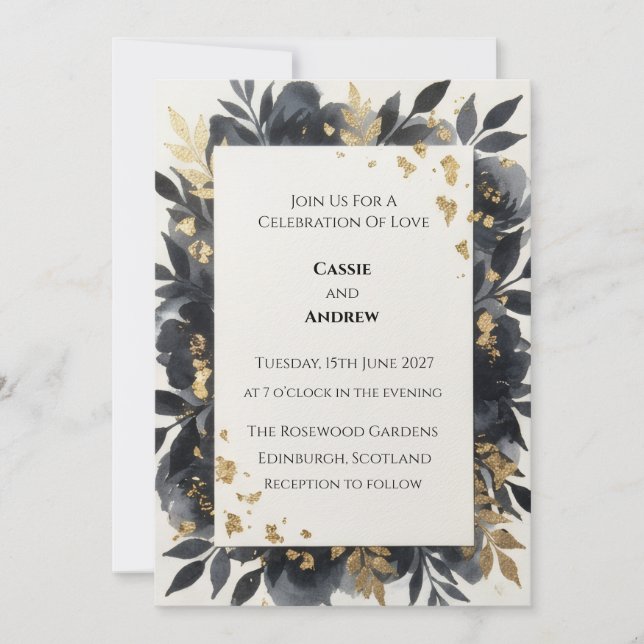 Invitation Mariage Fleur Sauvage Lavande (Devant)