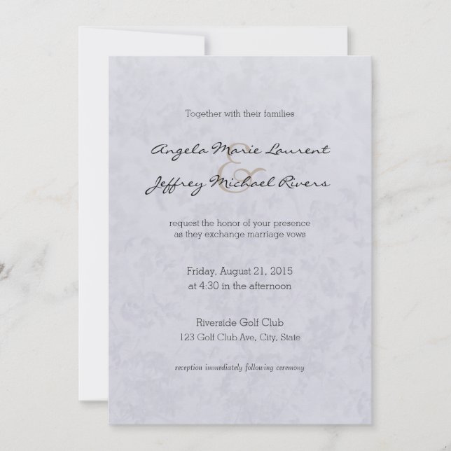 Invitation Mariage Fleur sauvage Lilac Blush (Devant)