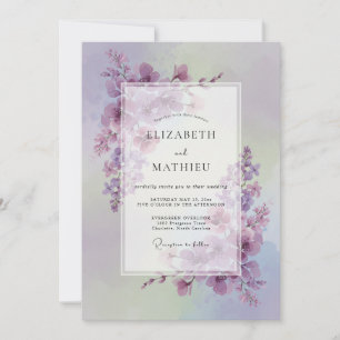 Invitation Mariage Fleur Sauvage Lilas