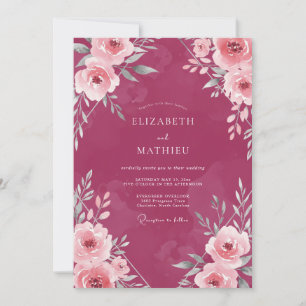Invitation Mariage Fleur Sauvage Magenta