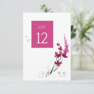 Invitation Mariage fleur sauvage n° de tableau Fuchsia ID954