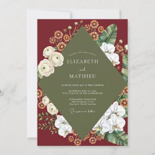 Invitation Mariage Fleur Sauvage Olive Bourdon
