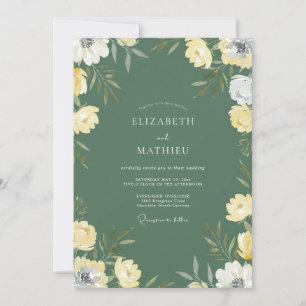Invitation Mariage Fleur Sauvage Olive de Forêt