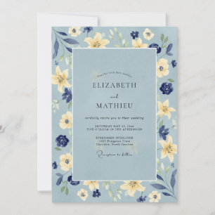 Invitation Mariage Fleur Sauvage Papillon de Nuit Beurre