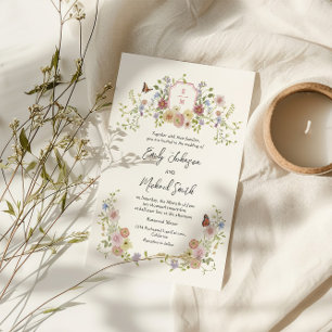 Invitation Mariage Fleur sauvage Pastel