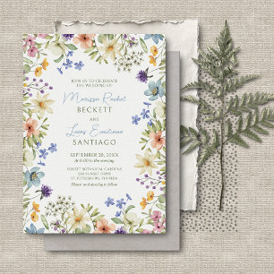 Invitation Mariage Fleur sauvage Pastel Delicate