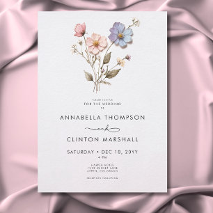 Invitation Mariage Fleur sauvage Pressé Moderne