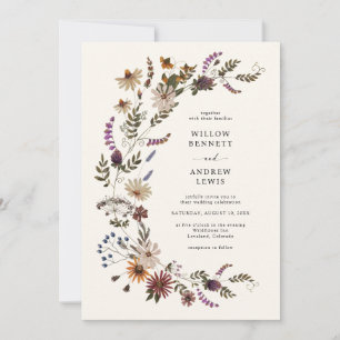 Invitation Mariage Fleur sauvage rustique