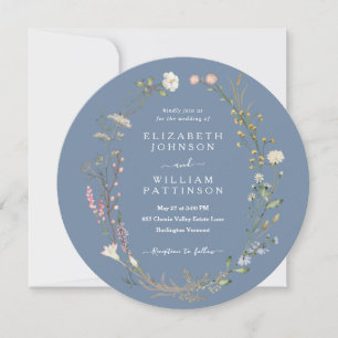 Invitation Mariage Fleur sauvage Rustique Watercolor