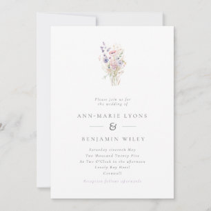 Invitation Mariage Fleur sauvage Simple Spring Lilac